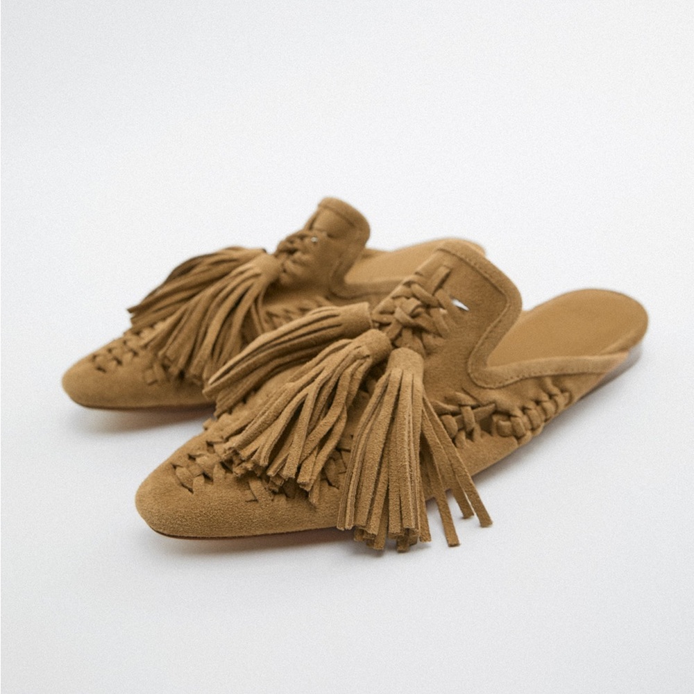 ZARA Suede Mule Loafers